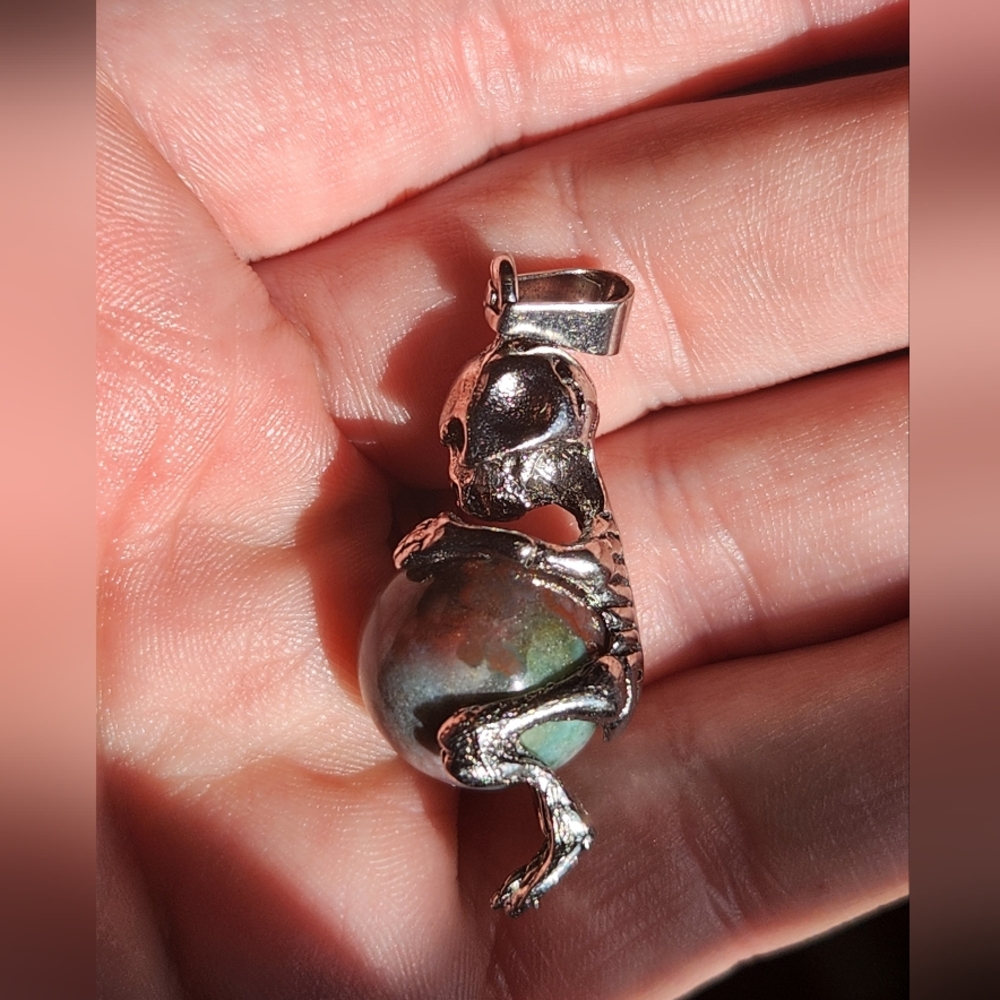 Skeleton Crystal Sphere Pendant - Picture 3 of 11